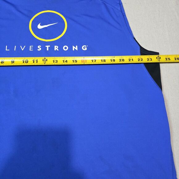 Nike Shirt Mens Size XL Blue Sleeveless Dri Fit Livestrong Cycling Active Tank - Picture 9 of 10